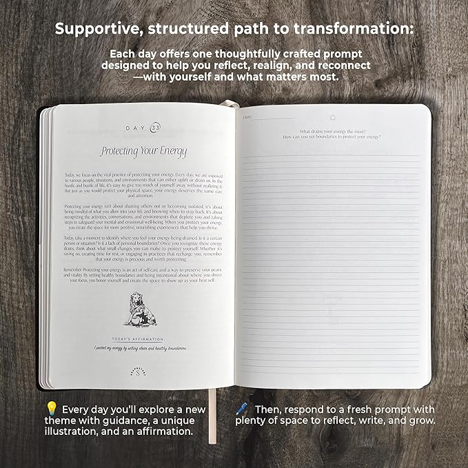 Transformation Journal – 100-Day Guided Journal | Daily Prompts for Self Growth, Mindfulness, and Mental Wellness | Self Care Workbook & Reflection Tool for a Better You