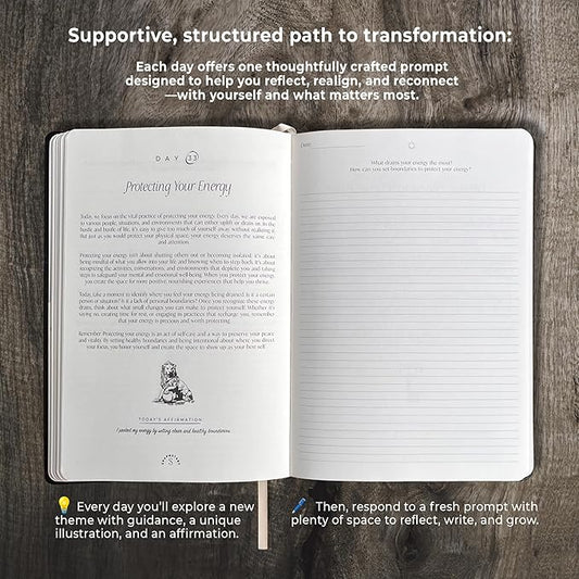 Transformation Journal – 100-Day Guided Journal | Daily Prompts for Self Growth, Mindfulness, and Mental Wellness | Self Care Workbook & Reflection Tool for a Better You