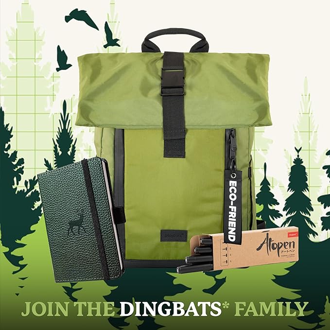 Dingbats* Wildlife A6 Plain Pocket Notebook - PU Leather Hardcover - Small Writing Journal for Work, Travel - Pocket, Elastic Closure, Bookmark