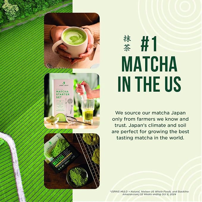 Jade Leaf Matcha Organic Green Tea Powder - Culinary Grade Premium Second Harvest - Authentic Japanese Origin (1.06 Ounce Resealable Pouch)