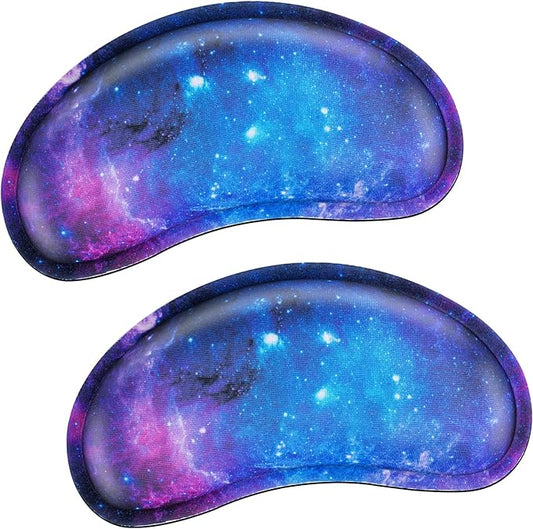 Mouse Wrist Rest, Canjoy 2 Pack Memory Foam Soft Fabric Mouse Wrist Rest Pad Support Cushion with Anti-Skid Rubber Base,Ergonomic Pain Relief Mouse Hand Rest (Blue Galaxy)