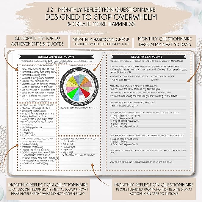 Life & Goal Planner – Undated Daily, Weekly & Monthly Organizer with Habit Tracker, Time Management Tools, and Productivity Journal for Personal Growth and Success
