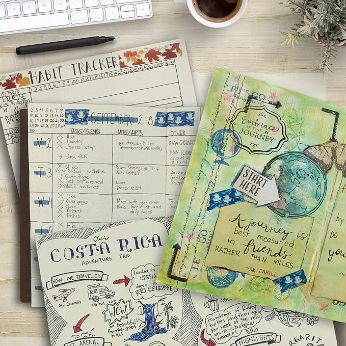 Wanderings A5 Blank Travelers Notebook Insert / A5 Journal Refill | 5.5" x 8.3" / 14cm x 21cm | 3 Booklets, 240 Blank Pages | Travelers Notebook Refills for Journals, Diaries, Planners