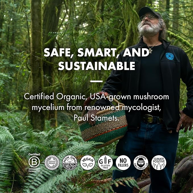 Host Defense Stamets 7-7 Species Blend - Mushroom Supplement for Immune Support - Includes Royal Sun Blazei, Cordyceps, Reishi, Maitake, Lion's Mane, Chaga & Mesima - 30 Capsules (15 Servings)*