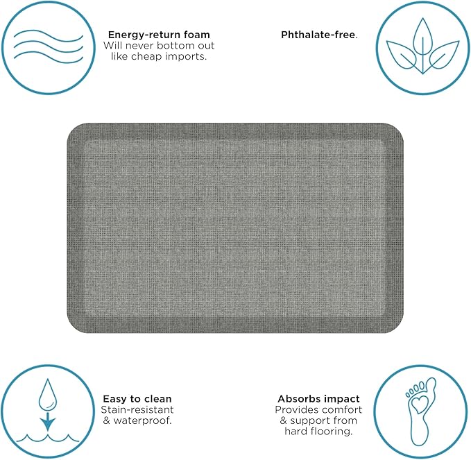 NewLife by GelPro Decorative Foam Floor Mat, 20" x 32", Patina Grey