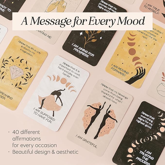 I Know Collection Affirmation Cards - 40 Positive Daily Affirmations for Mindfulness and Motivation, Inspirational Oracle Deck for Self-Care and Manifestation, Encouragement Gifts for Women and Men