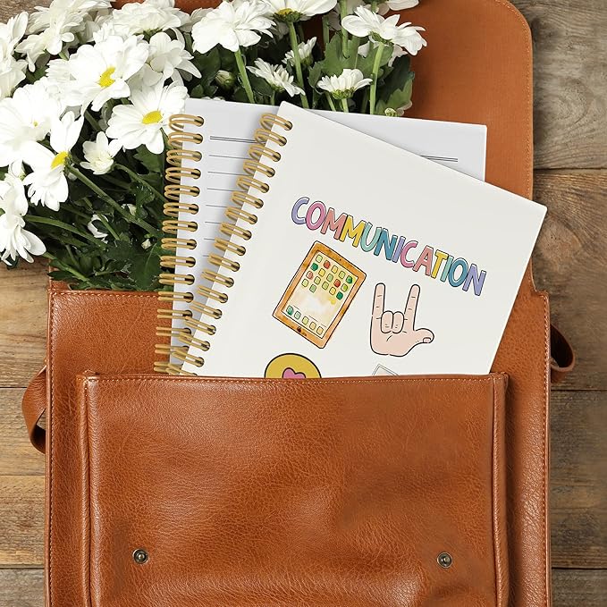 Speech Therapy Journal Notebook, Speech Pathologist School Office Supplies, Communication Looks Different For Everyone Hardcover Spiral Notebook 5.5x8.3 Inch