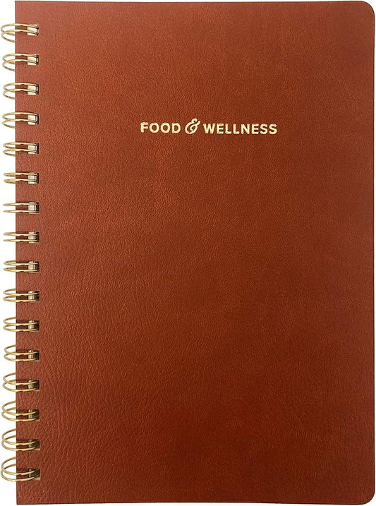 Kunitsa Co. Food and Exercise Journal for Women - Track Meals, Nutrition, and Weight Loss, 90 Days, Walnut Brown, 8.5 x 6 Inches