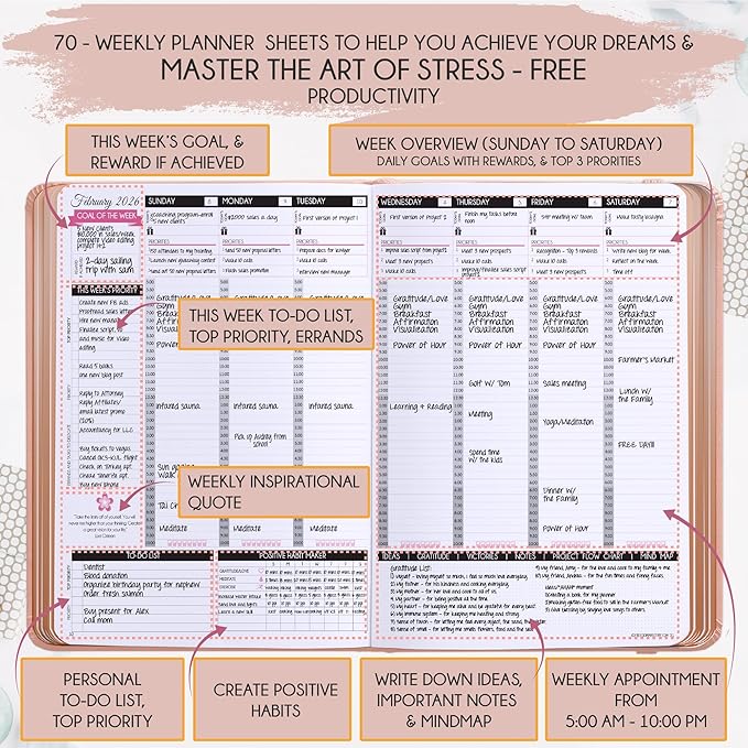2025-2026 Planner Weekly and Monthly | 16-Month Life Planner to Increase Focus & Productivity | Reduce Overwhelm & Achieve Your Biggest Goals | Include Gift Box & Stickers | Sep 2025-Dec 2026