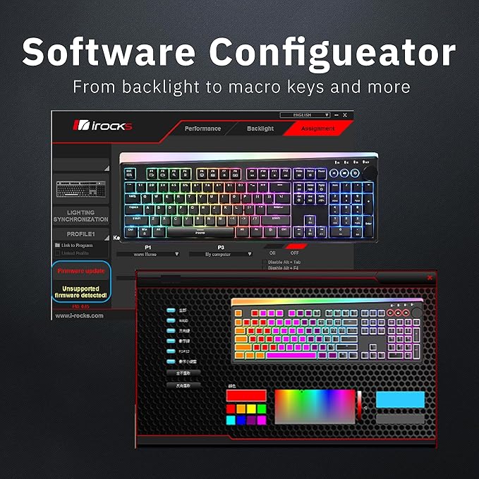 iRocks K71R Wireless RGB Mechanical Gaming Keyboard, Switches Brown,PBT 107 Keys NKRO,RGB Backlit,Pro Keyboard for Gaming and Work,Dual Interface Wireless & Wired, Windows Laptop PC Mac,Black