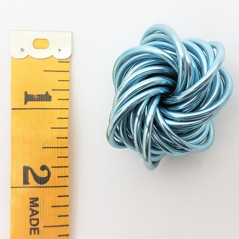 Möbii Fidget Ball (Solid Color): Quiet Mobius ADHD Anxiety Stim Stress Relief Toy Tool for Home Travel Office or Desk (Medium, Full, Crystal Blue)