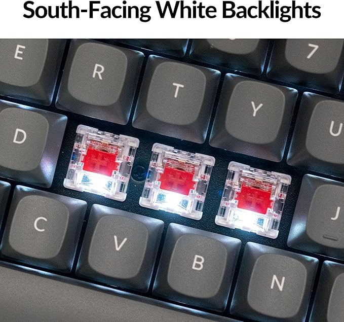 Keychron K8 Max TKL Mechanical Keyboard Wireless, 87 Keys QMK 2.4 GHz/Bluetooth 5.1/Wired Connection, White Backlit with Programmable Keychron Super Red Switch for macOS Windows Linux