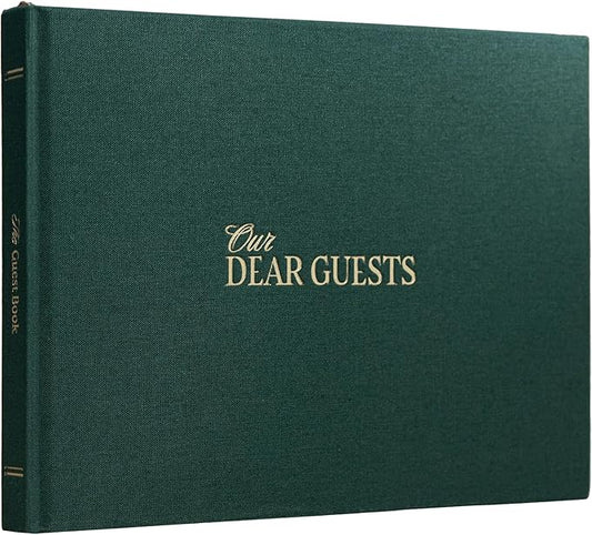 Kunitsa Co. Wedding Guest Book - Blank Sign in Book for Special Occasions, Evergreen Cover