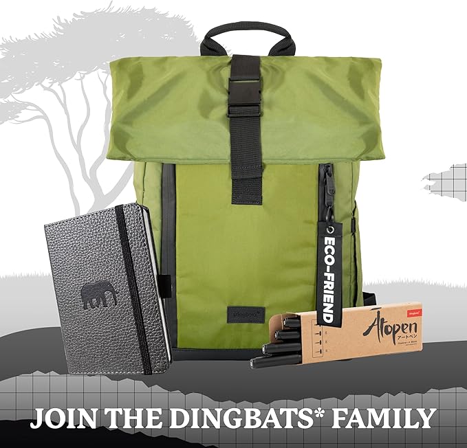 Dingbats* - Wildlife A6 Blank Pocket Notebook - PU Leather Hardcover for Work and Travel Journal - Pocket, Elastic Closure, Pen Holder, Bookmark