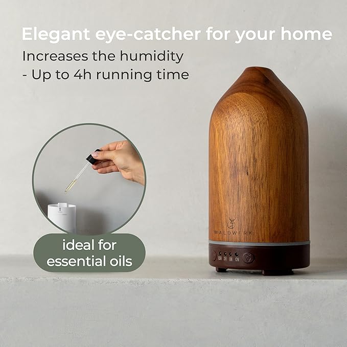 WALDWERK Diffuser (100ml) Made of Premium Acacia Wood - Essential Oil Diffuser for a Pleasant Indoor Atmosphere - Diffusers for Home - Aromatherapy Diffuser - Oil Diffuser
