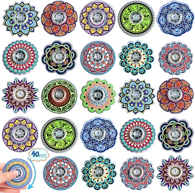 40pcs Funny Mini Fidget Spinners Fidget Toys Bulk,Return Gifts Party Favors Supplies Goodie Bags Stuffers for Kids Adults, Sensory Toys for Boys Girls Stress Relief,Treasure Box Toy Classroom Prizes