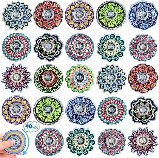 40pcs Funny Mini Fidget Spinners Fidget Toys Bulk,Return Gifts Party Favors Supplies Goodie Bags Stuffers for Kids Adults, Sensory Toys for Boys Girls Stress Relief,Treasure Box Toy Classroom Prizes