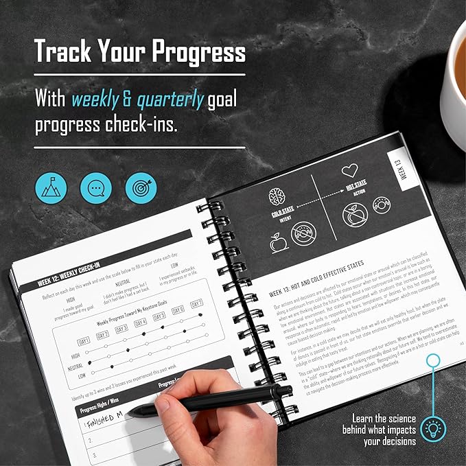 The Behavior Shift Brain Shift Journal: Decisions & Goals - Productivity Planner with Guided Prompts for Personal growth, Goal & Decisions - Gratitude & Manifestation journal -13 Week Self Care Tool