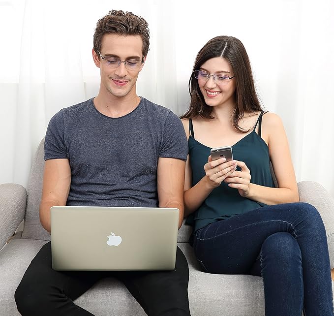 Cyxus Blue Light Blocking Frameless Glasses for Men/Women UV Protection Rimless Eyewear Computer Eyeglasses Relieve Eyestrain Anti Glare