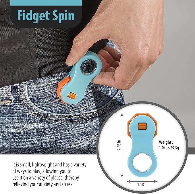 Fidget Toy,Fidget Spinners Toy for Adults and Kids,Gifts Suitable for Children with Autism and ADHD,Quiet Office Desk Toy,Excellent for Relieving Stress and Anxiety Toys (Blue)