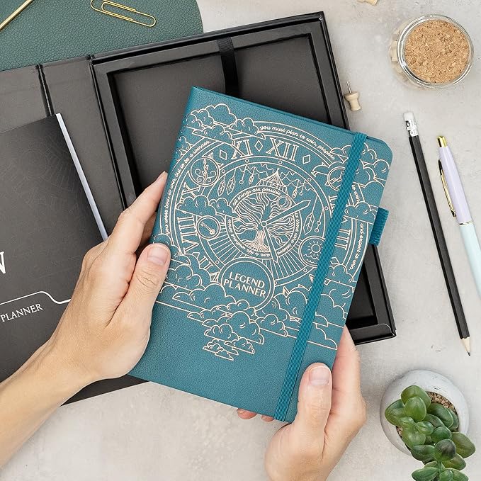 Legend Weekly Planner Premium – Undated Weekly, Monthly & Budget Planner – Life Organizer for Time Management & Productivity, A5 (Dark Teal)