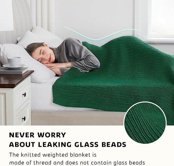 L'AGRATY Knitted Weighted Blanket - 60"x80" 15lbs Cooling Chunky Knit Heavy Blanket for Adults Braided Crochet Throw Thick Cable Yarn Knit Decorative Blanket No Beads Evenly Weighted Machine Washable