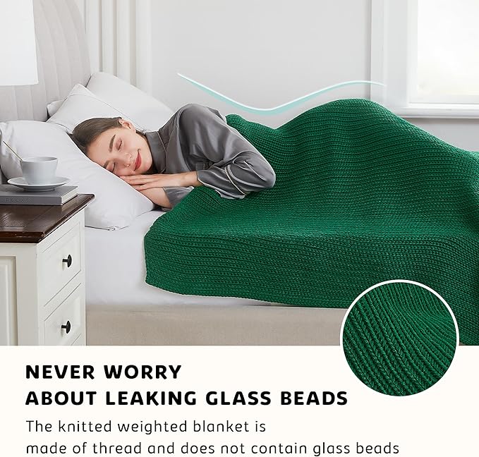 L'AGRATY Knitted Weighted Blanket - 48"x72" 15lbs Cooling Chunky Knit Heavy Blanket for Adults Braided Crochet Throw Thick Cable Yarn Knit Decorative Blanket No Beads Evenly Weighted Machine Washable