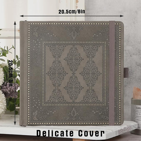 TIEFOSSI Dotted Journal Notebook, Dot Grid Notebook for Women Men, Hardcover PU Leather Journal, 160 GSM Thick Paper, 160 Numbered Pages with Gold Edges, 8 x 8 Square Diary