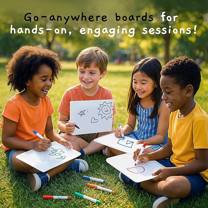 Dry Erase Board 9"x12"- Small 25 Classroom Mini White Boards for Students, Teachers | Double Sided Small White Board Bulk (25 Pk)