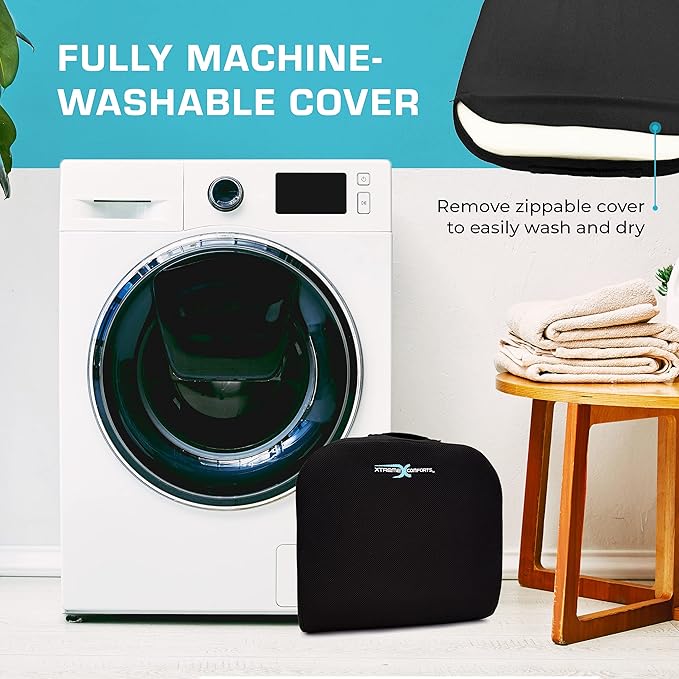 Xtreme Comforts Seat Cushions | Office Chair Cushions for Desk, Car, Wheelchair| Ergonomic Memory Foam Seat Cushion for Support & Comfort | Helps Improve Sitting Posture for Work & Body Relief