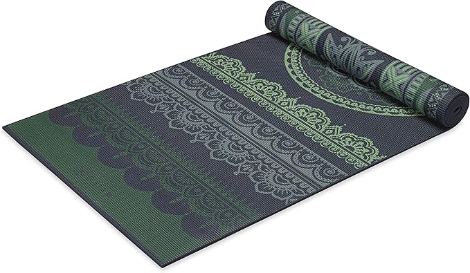 Gaiam Yoga Mat - Premium 6mm Print Reversible Extra Thick Non Slip Exercise & Fitness Mat for All Types of Yoga, Pilates & Floor Workouts (68" x 24" x 6mm Thick)