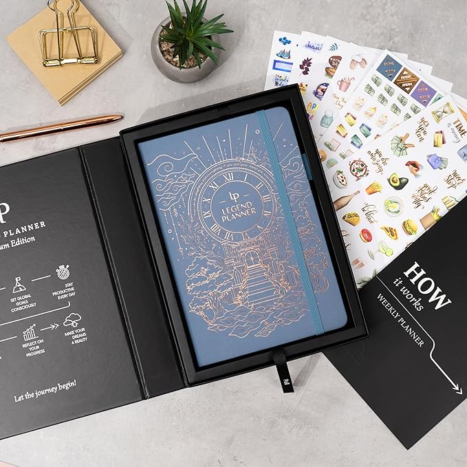 Legend Weekly Planner Premium – Undated Weekly, Monthly & Budget Planner – Life Organizer for Time Management & Productivity, A5 (Periwinkle, New Cover)