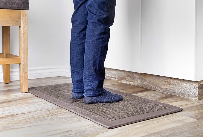 J&V TEXTILES Hillside Oversized Oil- and Stain-Resistant Anti-Fatigue Kitchen Mat (Single Espresso)*