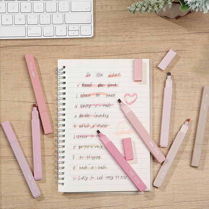 Mr. Pen- Aesthetic Highlighters, 8 pcs, Chisel Tip, Vintage Colors, No Bleed Bible Highlighter Pastel, Highlighters Assorted Colors