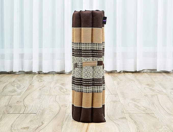 Leewadee Meditation Cushion Set – 1 Small Zafu Yoga Pillow and 1 Small Roll-Up Zabuton Mat Filled with Kapok