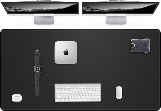 Leather Desk Pad Protector,48"x24" - Premium Desk Mat, Large Mouse Pad,Non-Slip Desk Blotter,Waterproof Desk Writing Pad for Office and Home(Black)