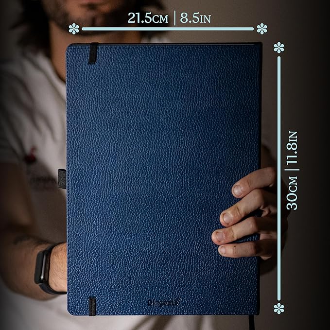 Dingbats* - Wildlife Squared Extra Large A4 Notebook - PU Leather Hardcover Journal for Work, Writing - Pocket, Elastic Closure, Pen Holder, Bookmark