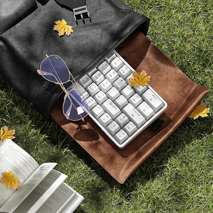 TMKB T63 Gaming Keyboard, 60% Wireless Mechanical Keyboard with Bluetooth/2.4G/Type-C, Compact 63 Keys Anti-Ghosting, RGB Backlight, Clicky Blue Switch - White