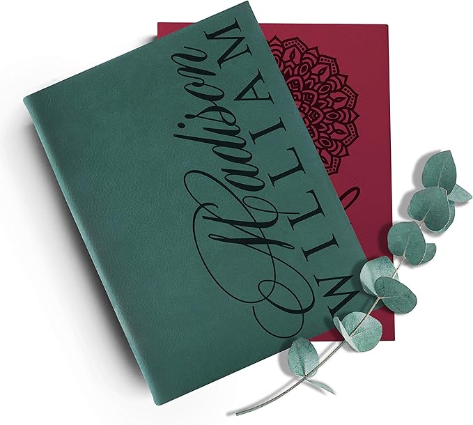 Personal Leather Journal Notebooks | 12 Design, 9 Color - Blue | Journal for Women, Men - Custom Notebook to Write in - Diary for Girls, Women - Personalized Gift Idea for Girl, Boy, Mom and Dad