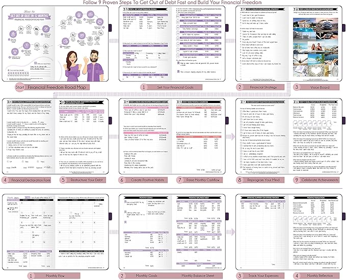 Budget Planner and Monthly Bill Organizer - Finance Planner, 12-Month Journey to Financial Freedom | Bill Payment Tracker Monthly Organizer, Money Saving & Expense Tracker | Undated Budgeting Journal