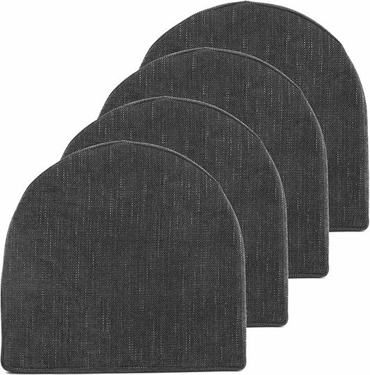 Chair Cushions: Premium High-Density Memory Foam Seat Cushion for Office, Home, & Car - Ergonomic Design for Comfortable Sitting, Relieves Pain & Tailbone Pressure with Non-Slip Bottom, 4 Pack, Black
