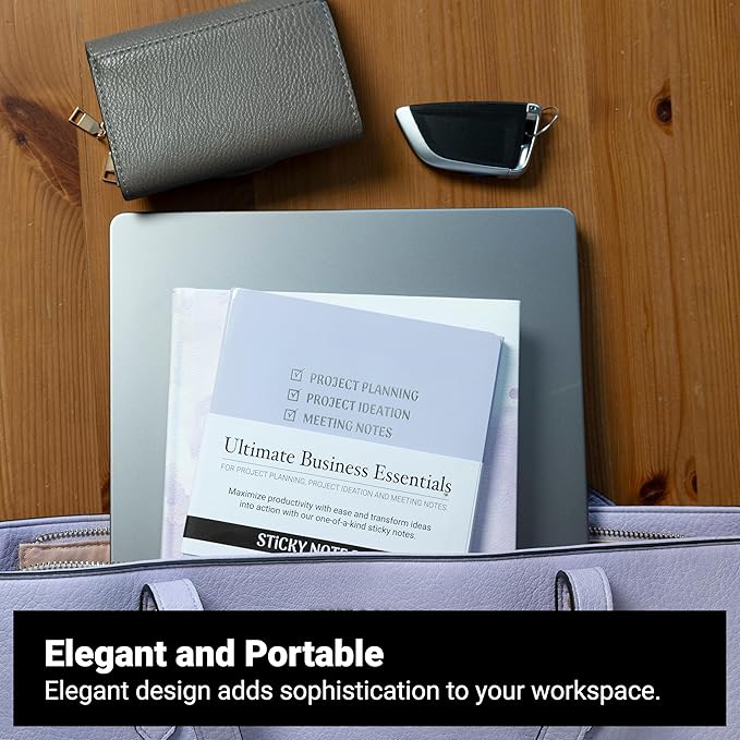 Meeting Notebook for Work & Project Planner Kit for Men and Women – 90 Large Sticky Notes for Work Organization, Project Management, Business Professionals & Work Planners