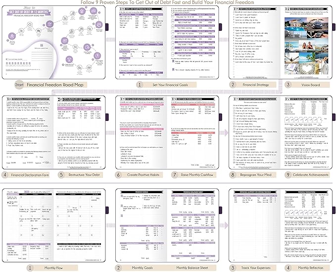 Financial Planner - Monthly Budget Planner with Cash Envelopes & Monthly Bill Organizer | A 12-Month Journey to Financial Freedom | Bill Payment Tracker Organizer, Debt, Expense Tracker & Money Saving