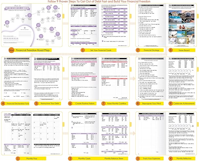 Financial Planner - Monthly Budget Planner & Monthly Bill Organizer | A 12-Month Journey to Financial Freedom | Bill Payment Tracker Organizer, Debt, Expense Tracker & Money Saving with Pockets