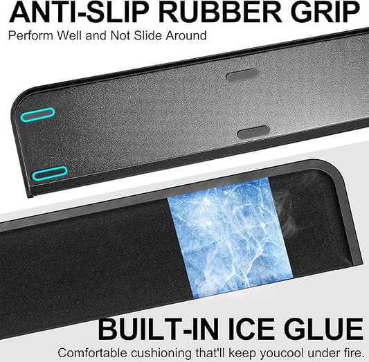 Computer Keyboard Wrist Rest Pad, Ergonomic Soft Memory Foam Wrist Support w/Anti-Slip Rubber Base, Black (Ice Silk Cloth, 17.48 in*3.54 in*1.1 in)