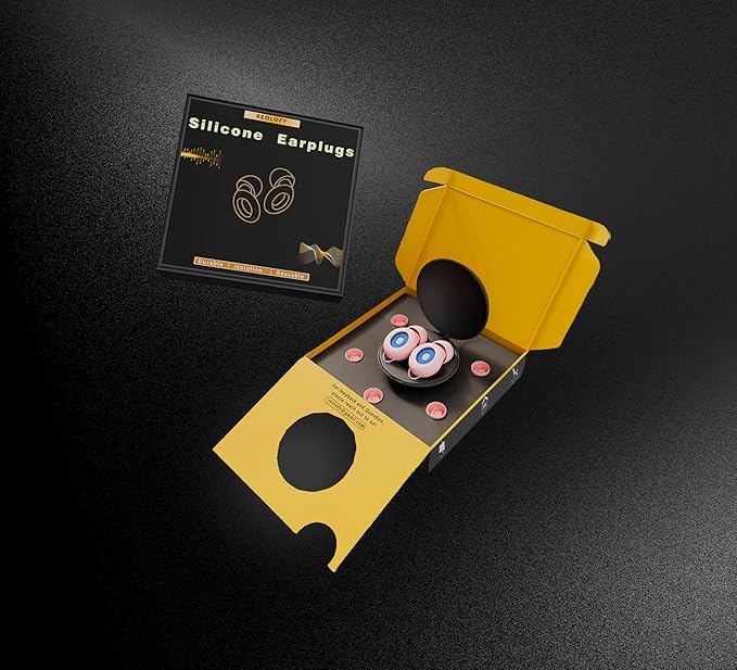 Silicone Ear Plugs for Sleeping Noise Cancelling, (28dB SNR) Reusable Earplugs for Sleeping with 8 Ear Tips Concert Ear Plugs, Travel, Work, Motorcycle & Hearing Protection with Case (Pink)