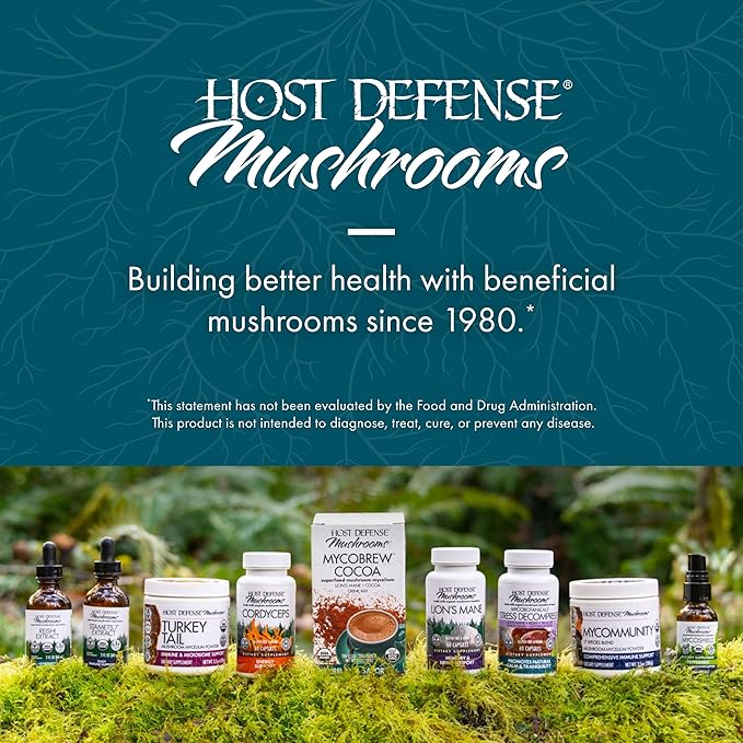 Host Defense Reishi Powder - Mushroom Mycelium Powder - Heart & Immune Health Support Supplement - Mushroom Supplement to Support Energy & Vitality - Aids Overall Well-Being - 3.5 oz (66 Servings)*