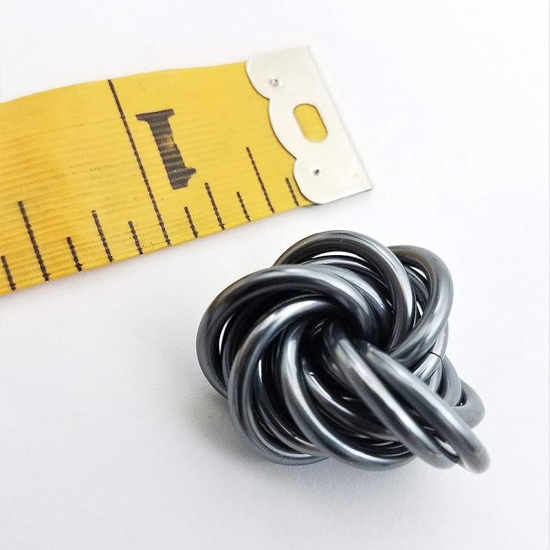 Möbii Fidget Ball (Solid Color): Quiet Mobius ADHD Anxiety Stim Stress Relief Toy Tool for Home Travel Office or Desk (Small, Full, Mercury Silver)