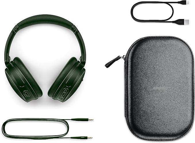 Bose QuietComfort Bluetooth Headphones, Wireless Headphones with Active Over Ear Noise Cancelling and Mic, Deep Bass, Up to 24 Hours of Playtime, Cypress Green - Limited Edition