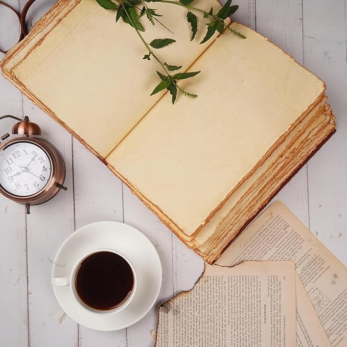 LEATHER VILLAGE Tree of Life Journal - 13 X 8 inches - Black - 200 Antique Deckle Edge Handmade Paper – Book of Shadows - Vintage Leather Bound Journal for Women & Men